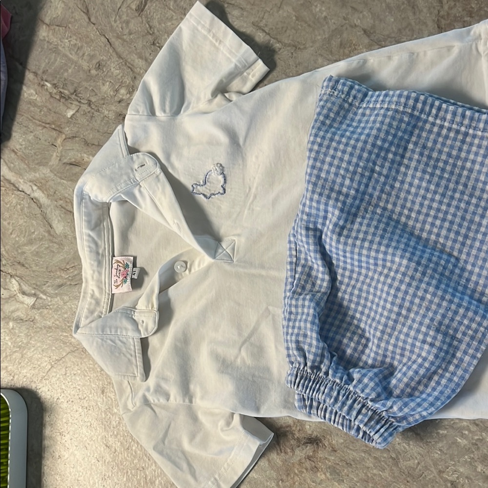 Kids White and Blue Matching Set